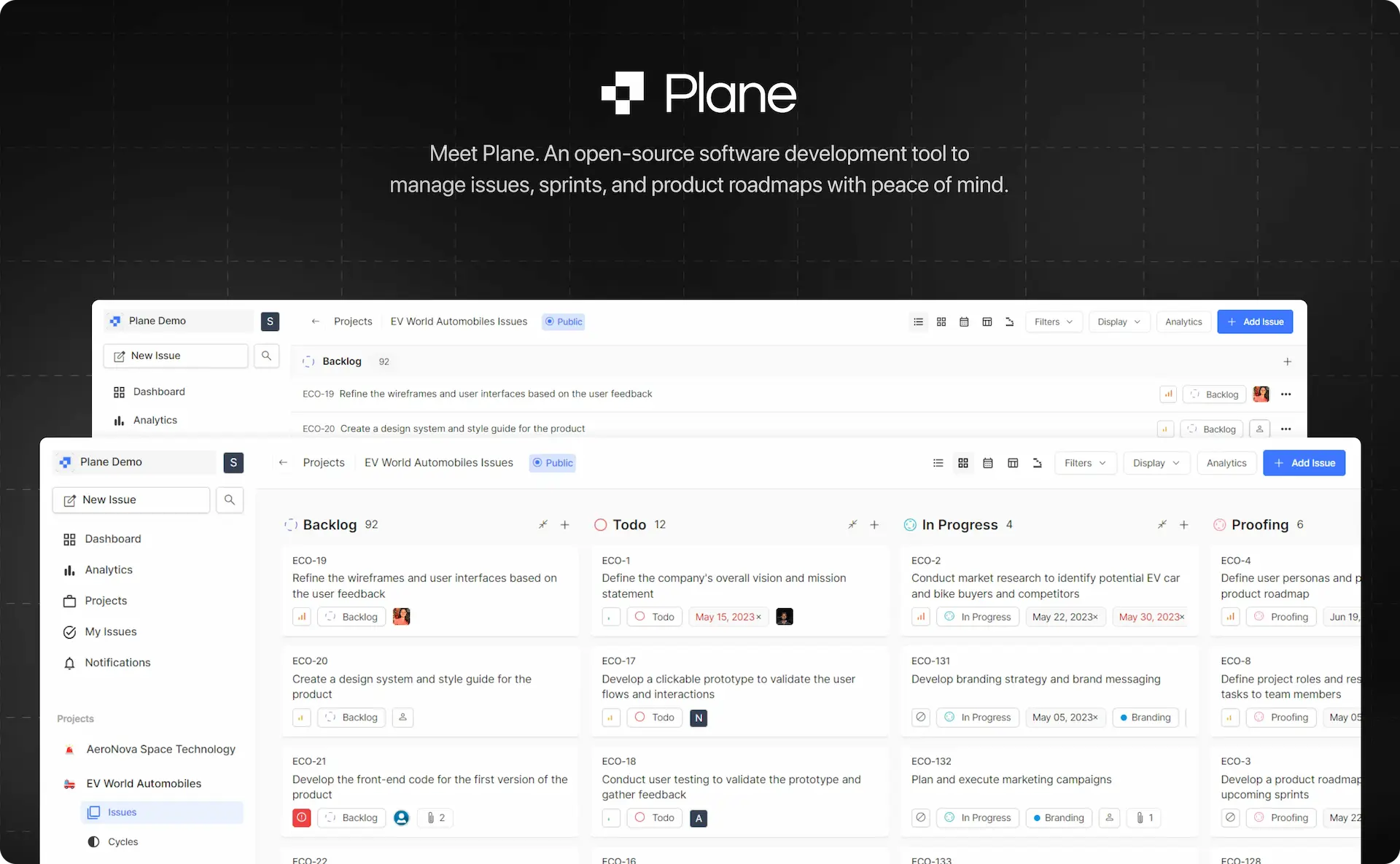 Plane un gestionnaire de projet, roadmap et ticket open-source