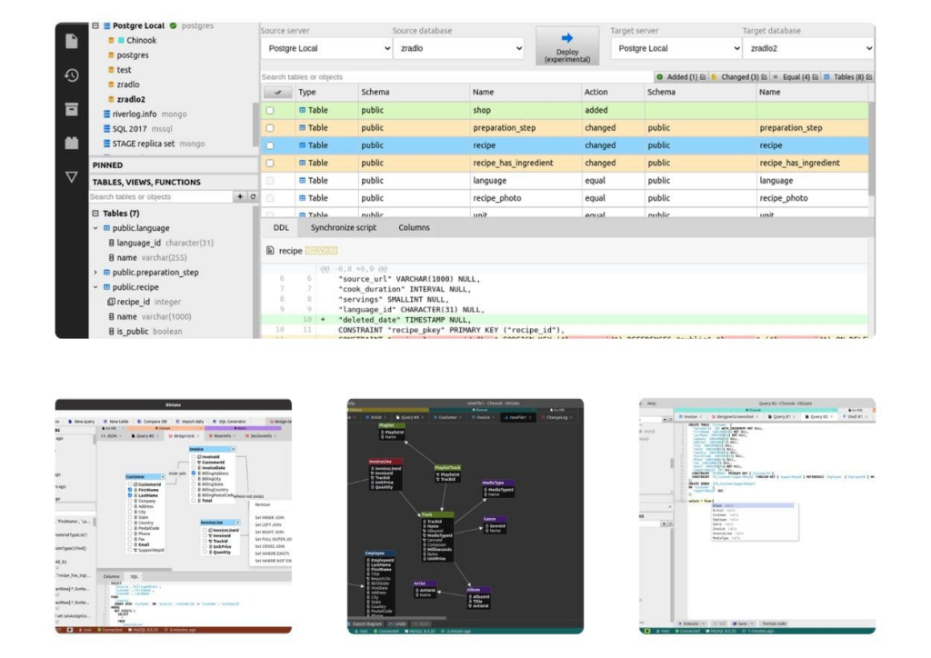 Capture d'écran de DBGate en utilisation